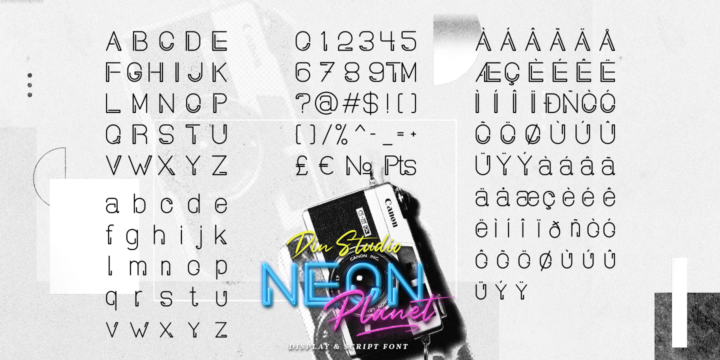 Przykład czcionki Neon Planet Script